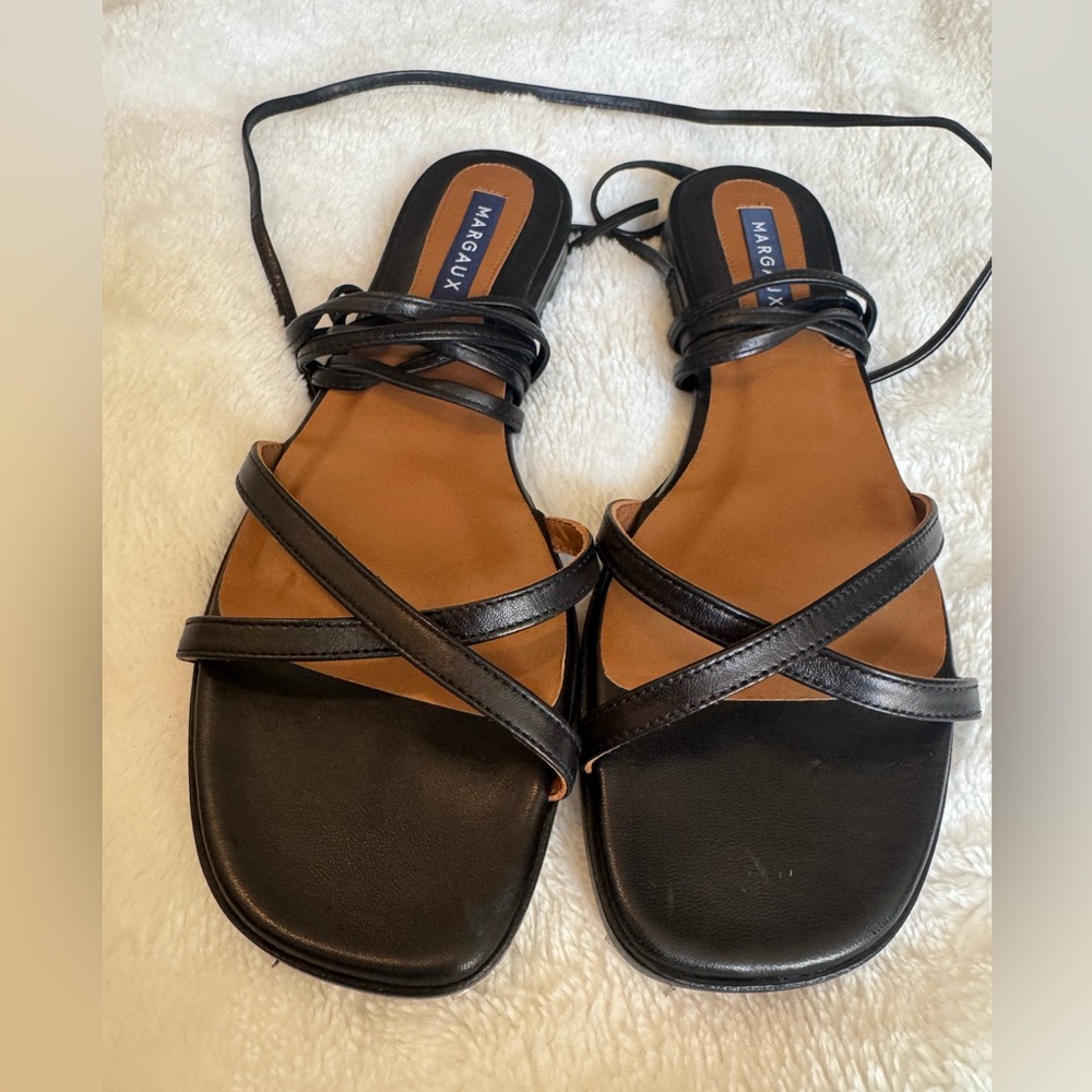 Margaux Black Strappy Sandals